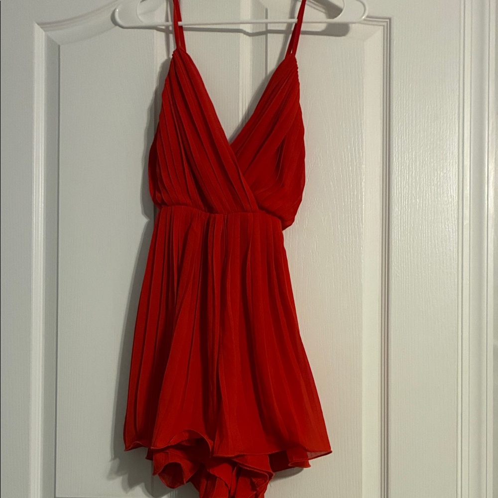 Elegant Red Women's Romper
